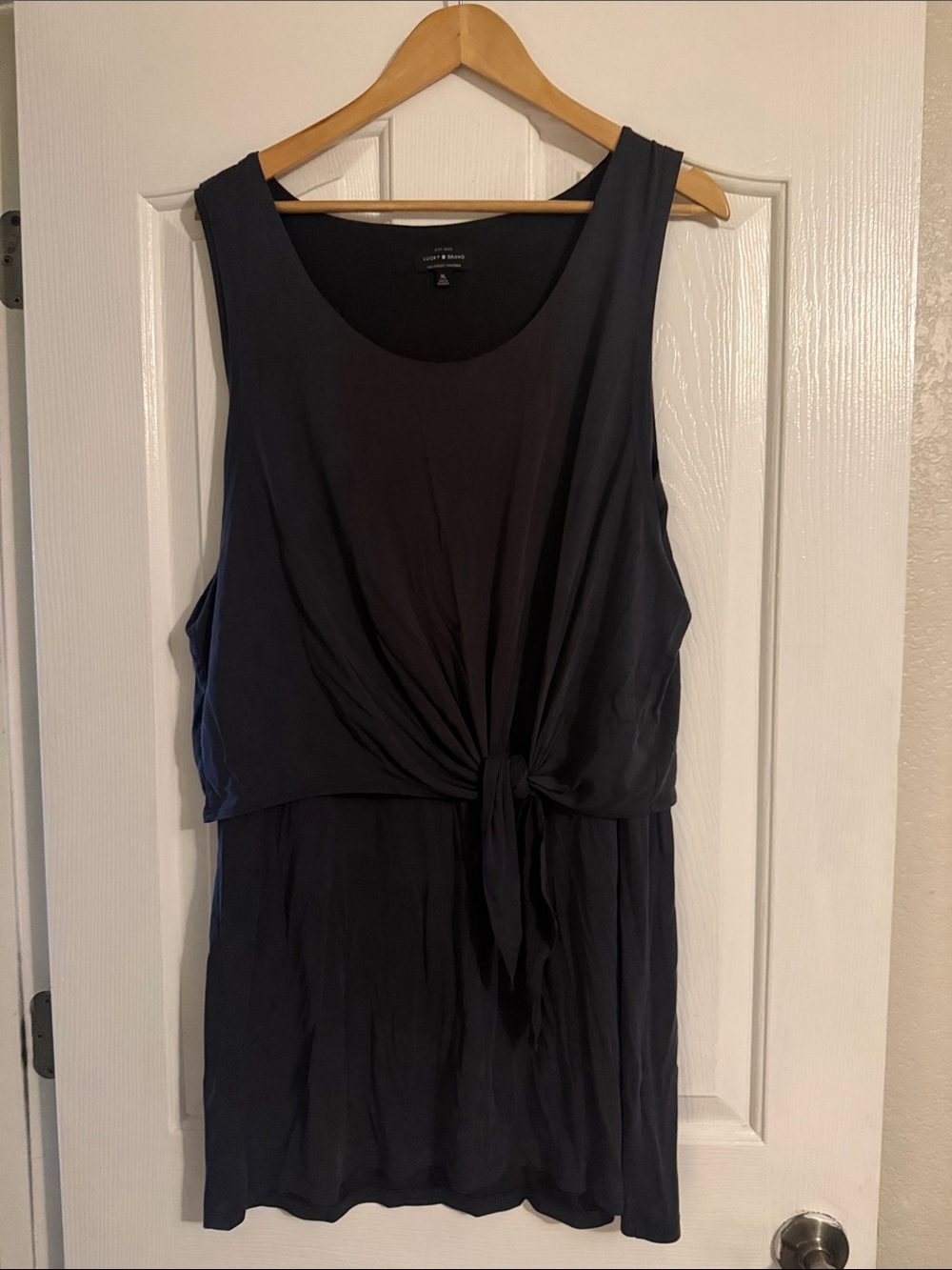 Lucky Brand Black Tie-Front Sleeveless Mini Dress